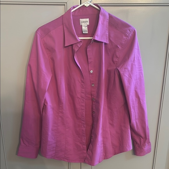 Chico's Tops - Chico's purple Long Sleeve button down Shirt sz 2